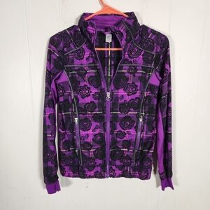 Ivivva Lululemon Trail Runner Black Purple Plaid Lightweight Jacket Size 12